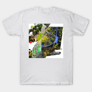 the comprehensive risk management in ecopop art photo landscape collage of wetlands T-Shirt